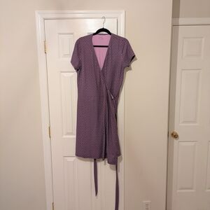 Eddie Bauer Lavender Patterned Midi Dress